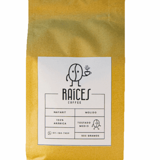 café molido - raíces