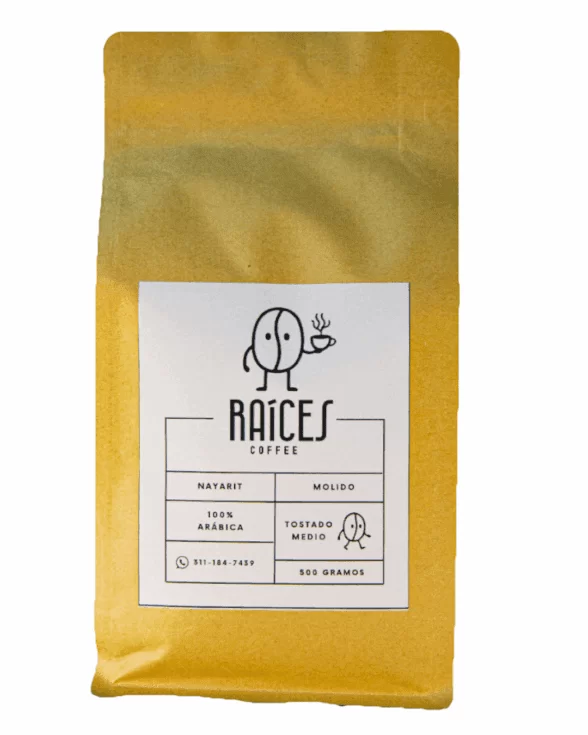 café molido - raíces