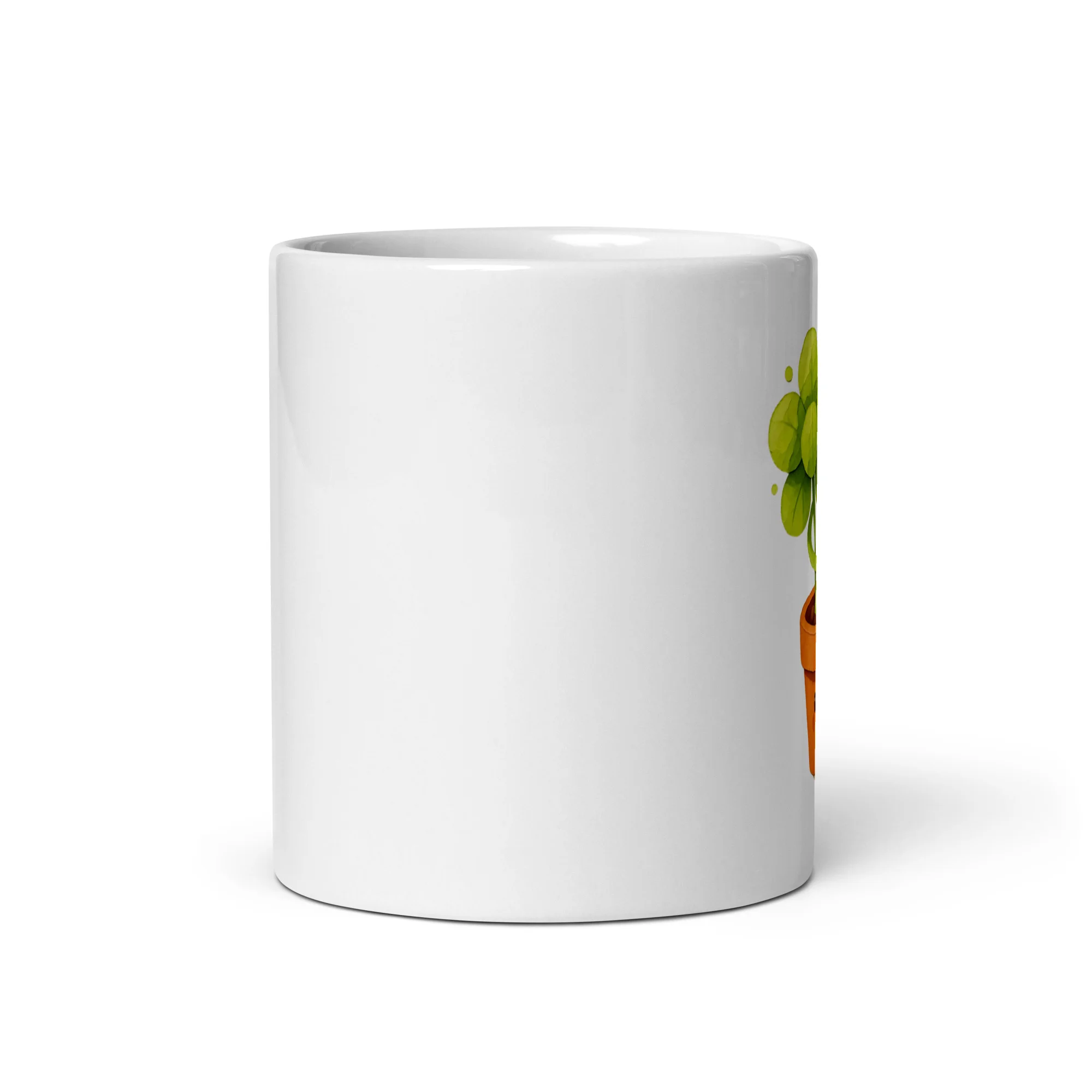 Taza de Cerámica Blanca Minimalista | Planta Kawaii - Imagen 2